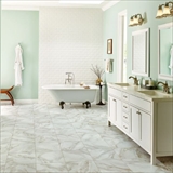 Vinyl floor tiles with grout